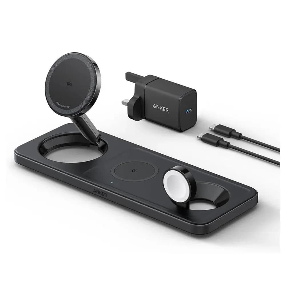 Anker MagSafe Charger Foldable 3-in-1 Wireless Charging Station 15W
