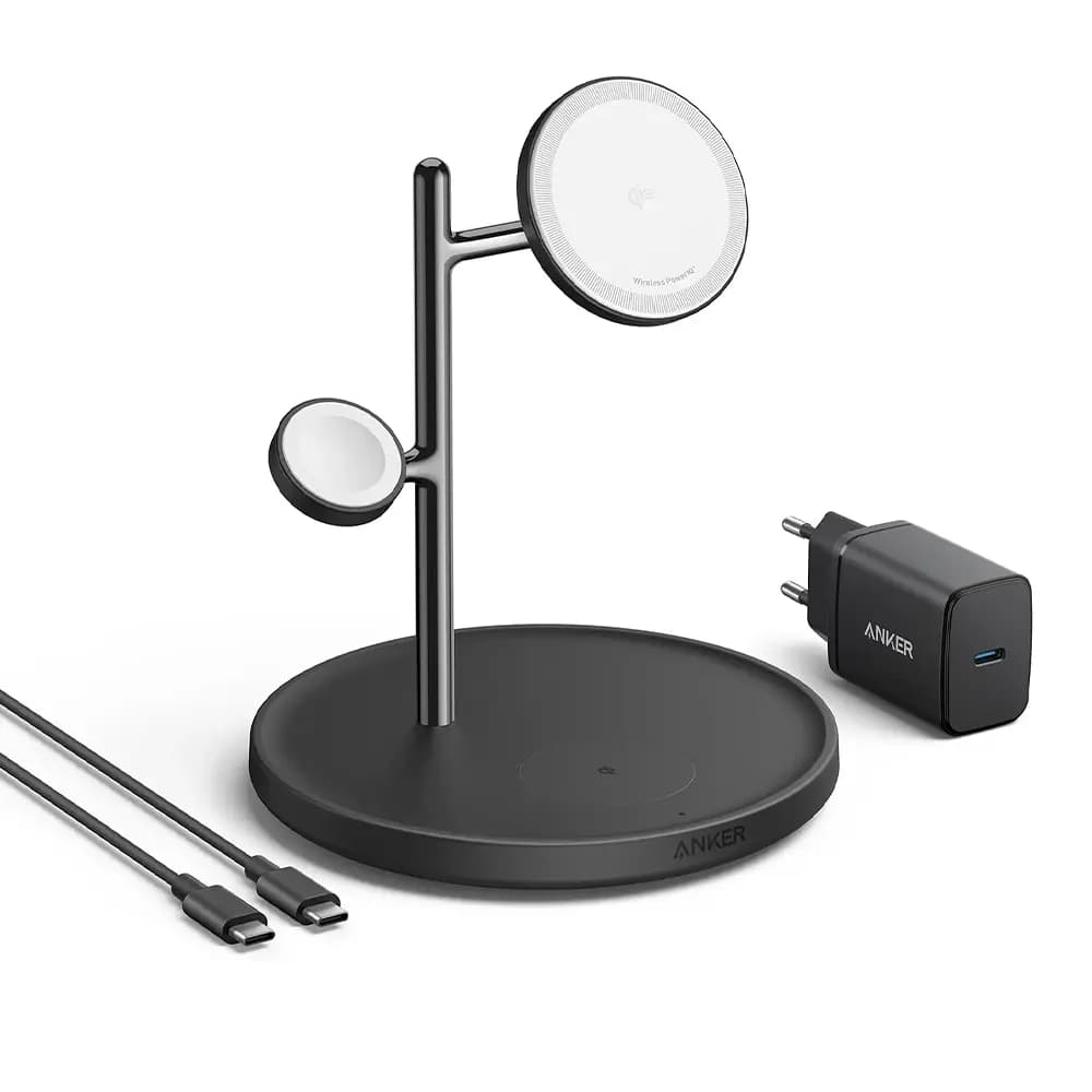 Anker MagGo Station 3-in-1 Stand MagSafe Wireless Charger 15W